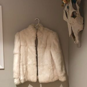 White real Rabbit Fur Coat